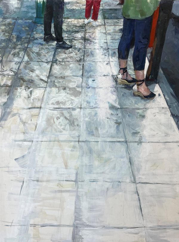 The station, 2021 Egg tempera and acrlylics on canvas , 105 x 135 cm
